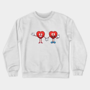 Hearts Couple Holding Hands Crewneck Sweatshirt